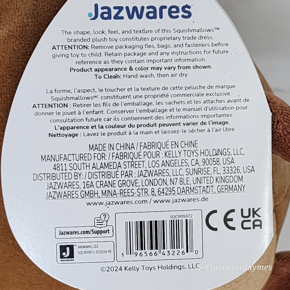 LIJJIAN 🐻 Brown 8" Capybara Original Squishmallow ☆ NWT ☆ - Picture 7 of 7